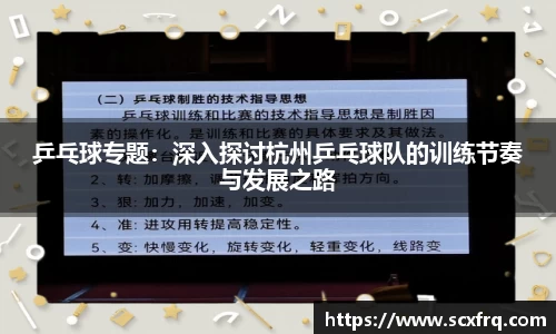 乒乓球专题：深入探讨杭州乒乓球队的训练节奏与发展之路